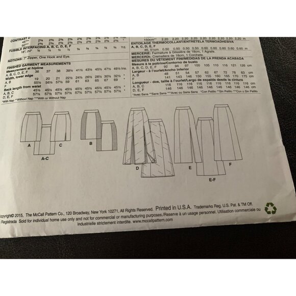 McCall's Misses Skirt Sewing Pattern Sz 6 - 14 M7096 - Uncut - Picture 7 of 9